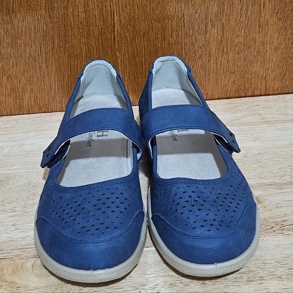 VJH Confort Women's Comfortable Breathable Slip-On Mary Jane Flats, Navy Blue - Picture 10 of 11